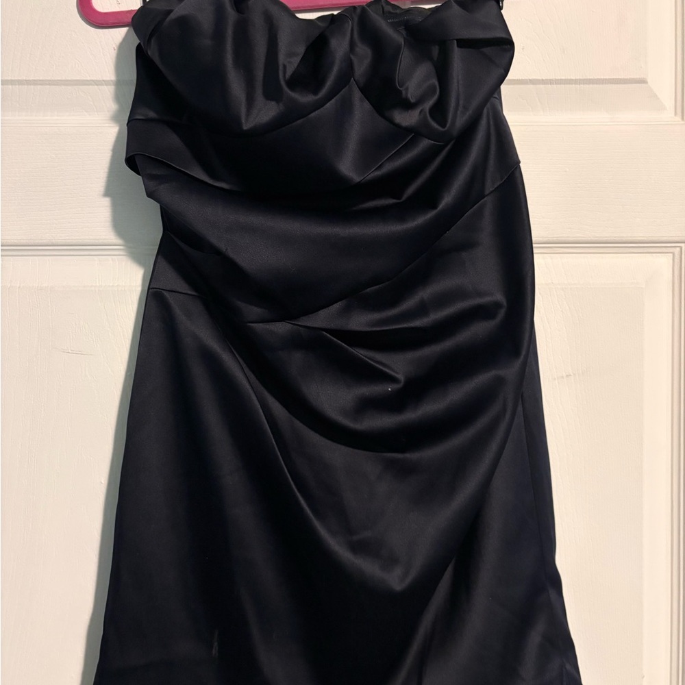 Express Navy Satin Dress Top